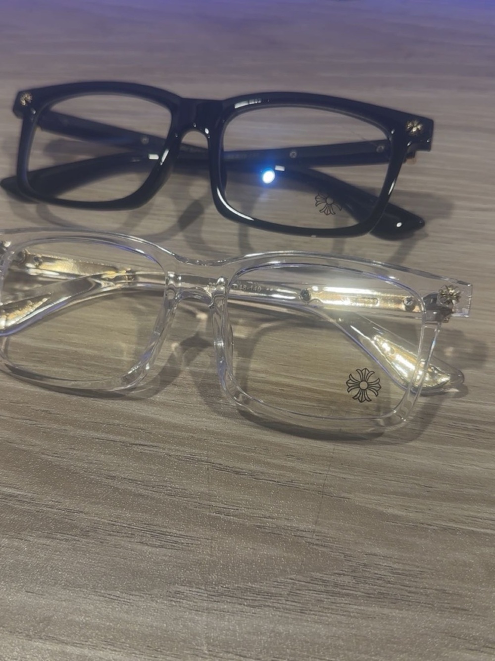 Chrome Hearts Clear and Black Square Frame Glasses